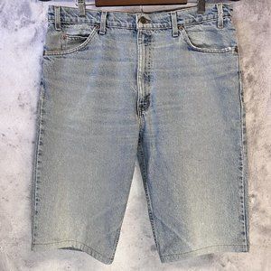 Vintage Levis 550 Denim Shorts Mens 38 Orange Tabs Self Hemmed Relaxed Fit